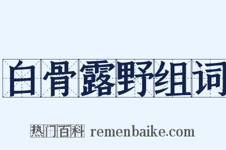 白骨露野组词是什么意思的图片